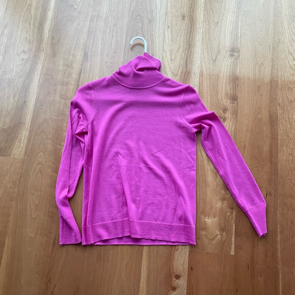 J. Crew Pink Merino Wool Turtleneck Sweater